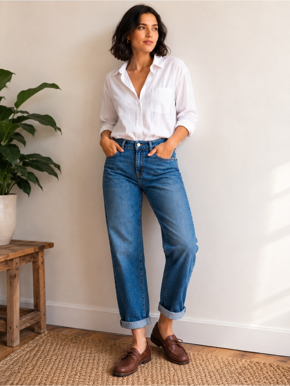 Eddie Bauer High Rise Boyfriend Jeans Relaxed Fit Medium Wash Denim Size 8